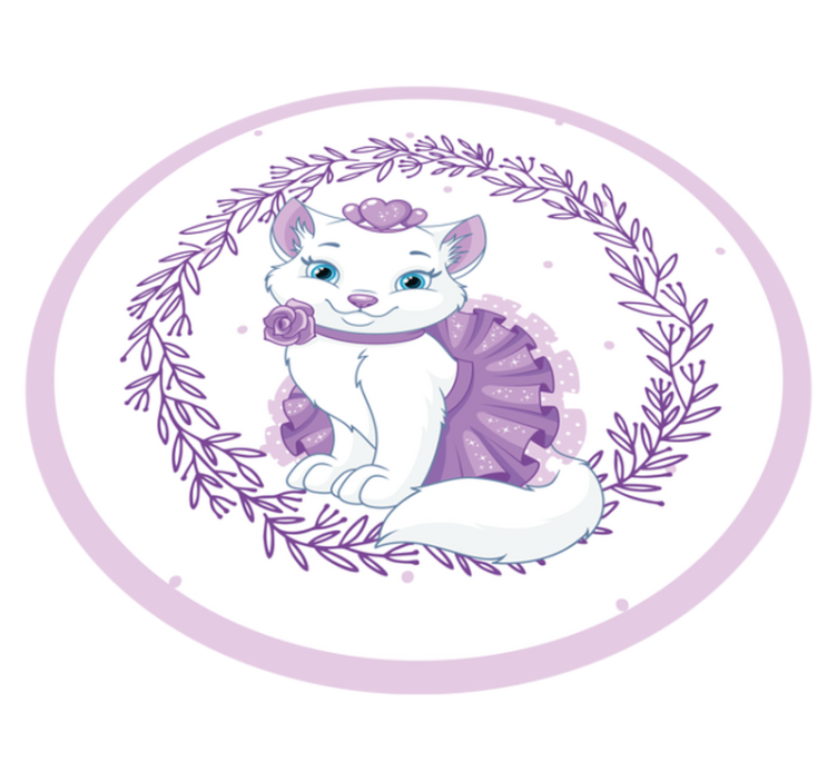 Tapete de quarto de gato branco sorridente fofo - TenStickers