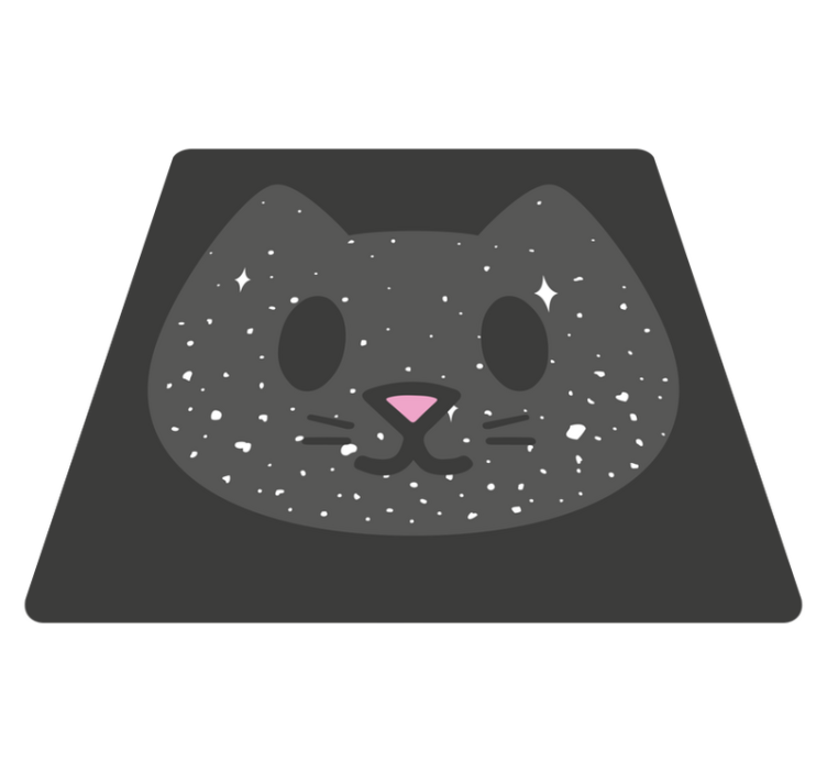 Cara de gato cinza com um tapete de vinil quadrado de nariz rosa - TenStickers