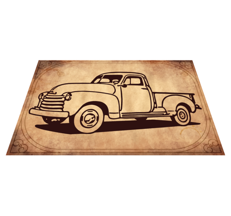 Tapete da sala de estar com pick up pick up americana clássica - TenStickers