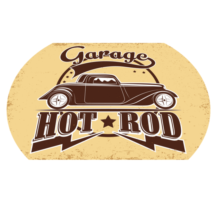 Tapete vinílico vintage hot rod de garagem - TenStickers