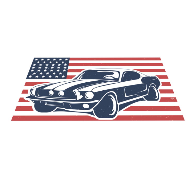 Tapete da sala de estar de muscle car lenda americana - TenStickers