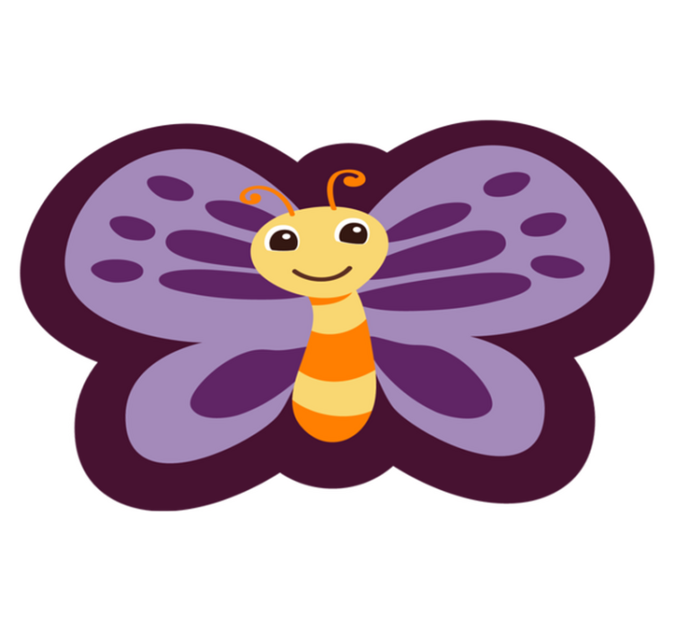 Borboleta laranja com asas roxas tapete animal - TenStickers