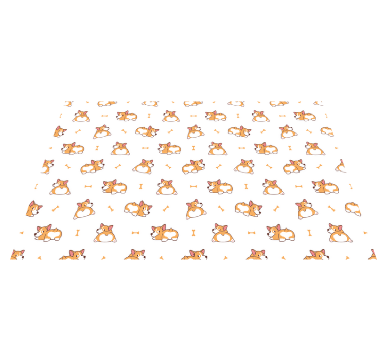 Tapete vinílico criança personagens fofinhos de corgi - TenStickers