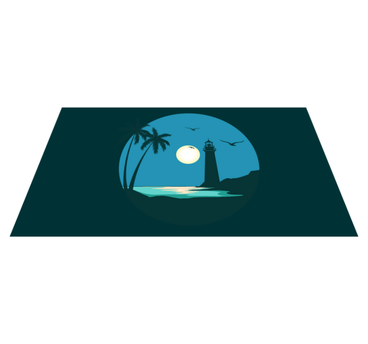 Tapete vinílico natureza cena de farol costeiro - TenStickers