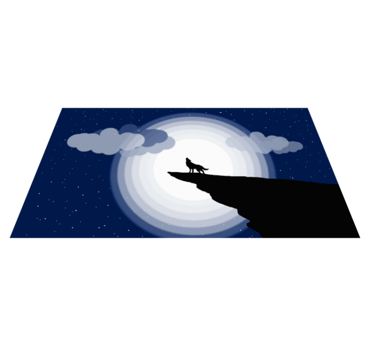 Tapete vinílico juvenil uivo da lua crescente - TenStickers