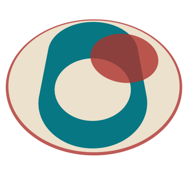 Tapete geométrico de arte abstrata de dois círculos - TenStickers