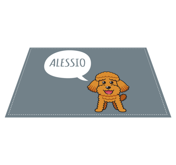 Personagem de desenho animado feliz cão poodle tapete animal - TenStickers