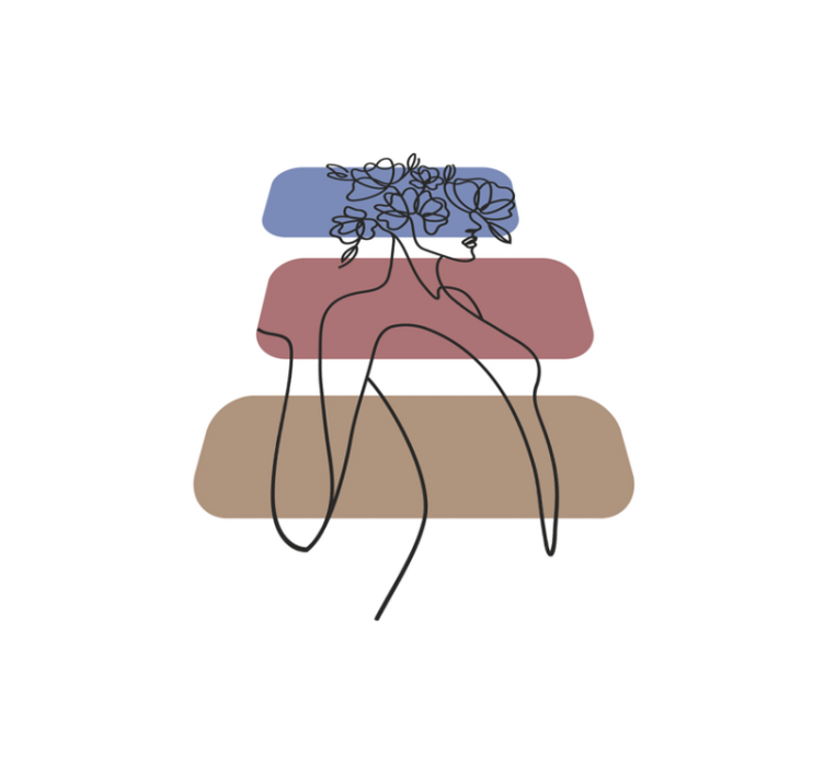 Tapete vinílico minimalista contorno botânico gracioso - TenStickers