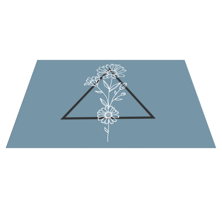 Flores minimalistas com triângulo atrás do tapete - TenStickers