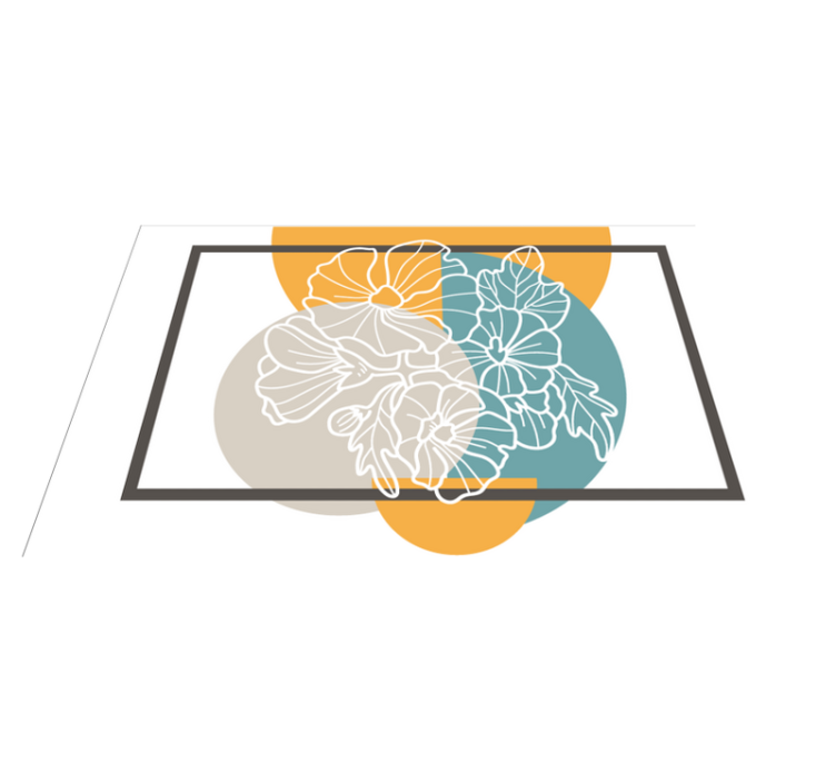 Retângulo minimalista fofo e tapete de flores - TenStickers