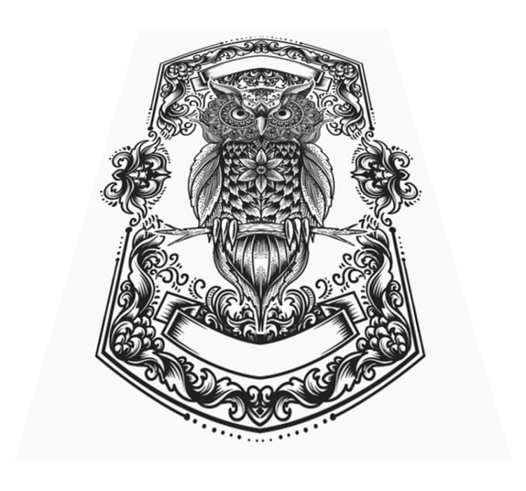 Tapete vinílico de mandala motivo de coruja intrincado - TenStickers