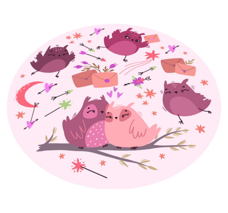 Tapete de quarto familiar coruja roxa - TenStickers