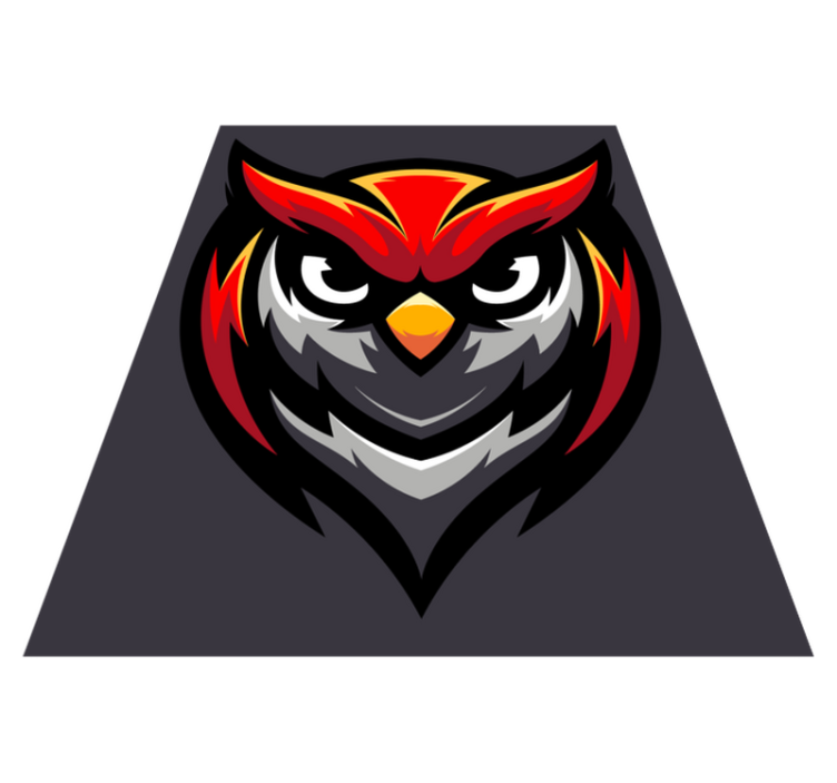 Tapete vermelho do quarto da mascote da coruja - TenStickers