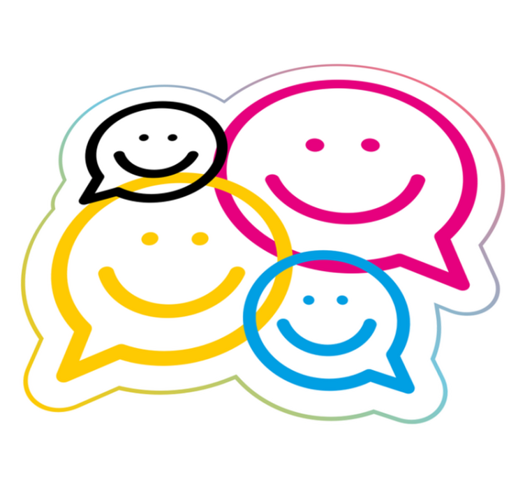 tapete de vinil juvenil com balões de fala coloridos sorridentes - TenStickers