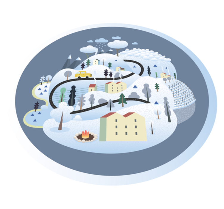 Tapete vinílico de estradas jornada de paisagens caprichosas - TenStickers