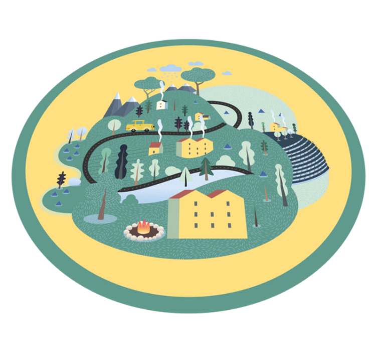 Tapete vinílico de estradas jornada paisagística lúdica - TenStickers