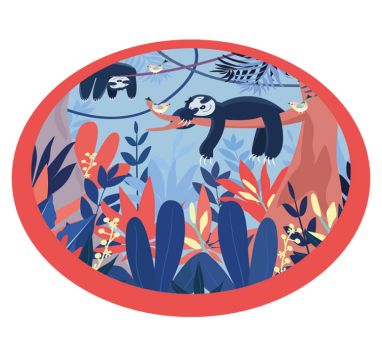 Animais dormindo em tapete de vinil de crianças da floresta - TenStickers