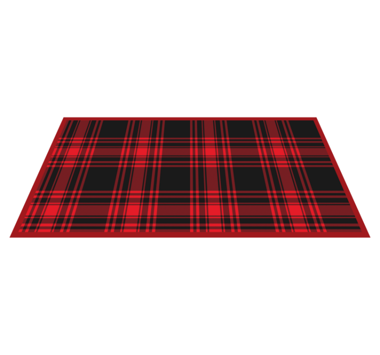 Ladrilhos de cozinha menzies tartan preto vermelho - TenStickers