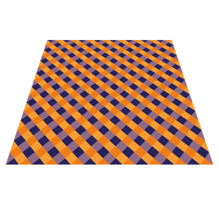 Tapete de vinil quadrado com padrão laranja e azul - TenStickers