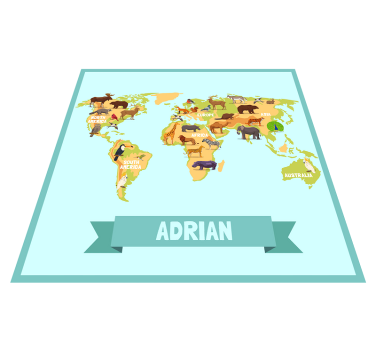 Tapete vinílico com nome design de fauna - TenStickers