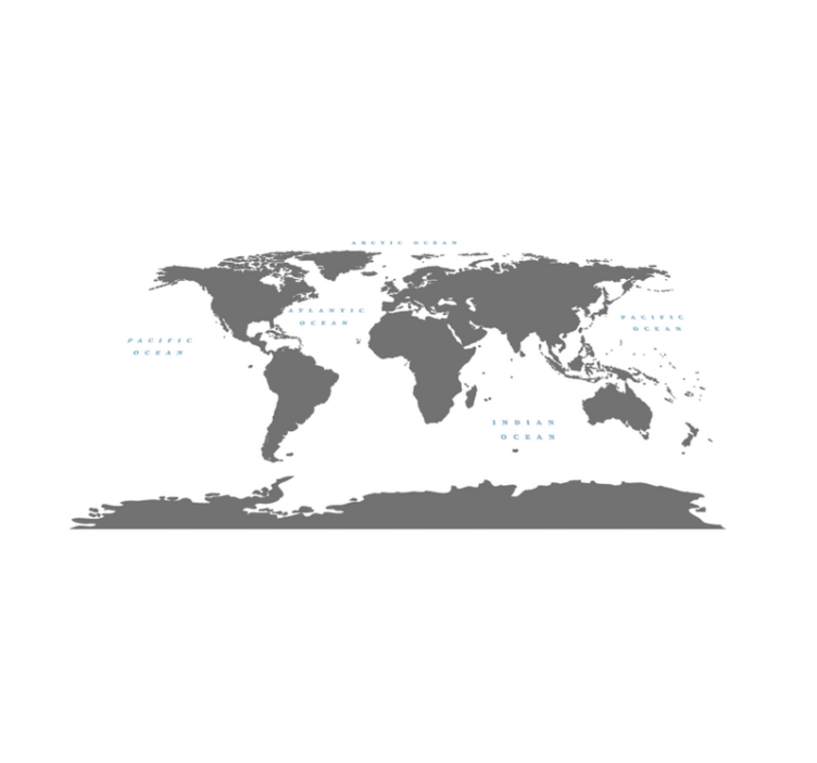 Tapete vinílico sala de estar mapa-múndi estilizado - TenStickers