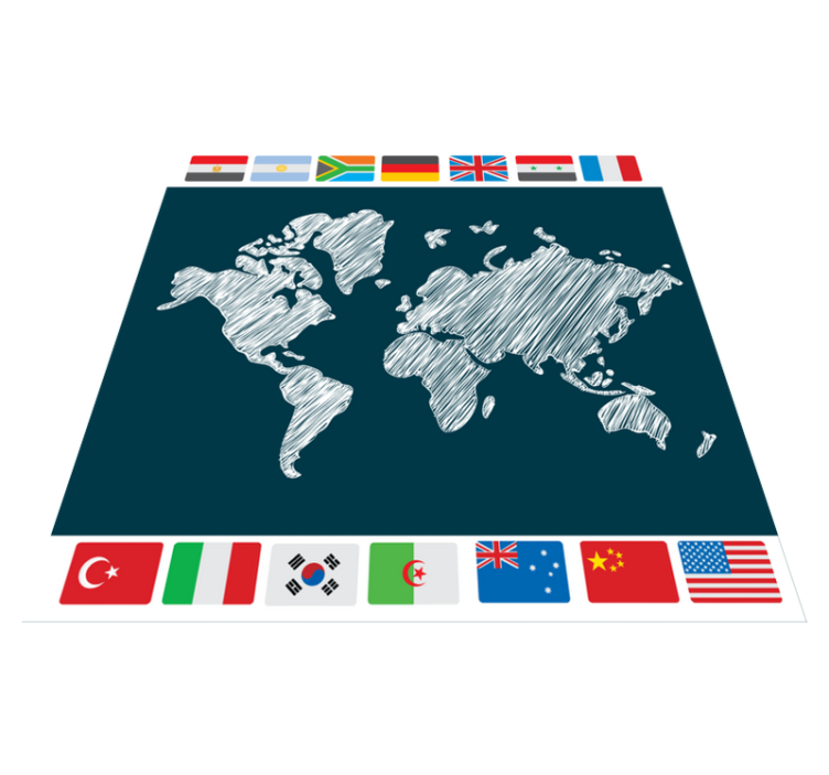 Tapete vinílico de mapa mundial arte de mapa global - TenStickers