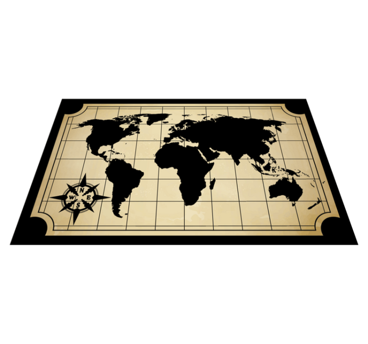 Tapete vinílico de mapa mundial design de mapa mundial - TenStickers
