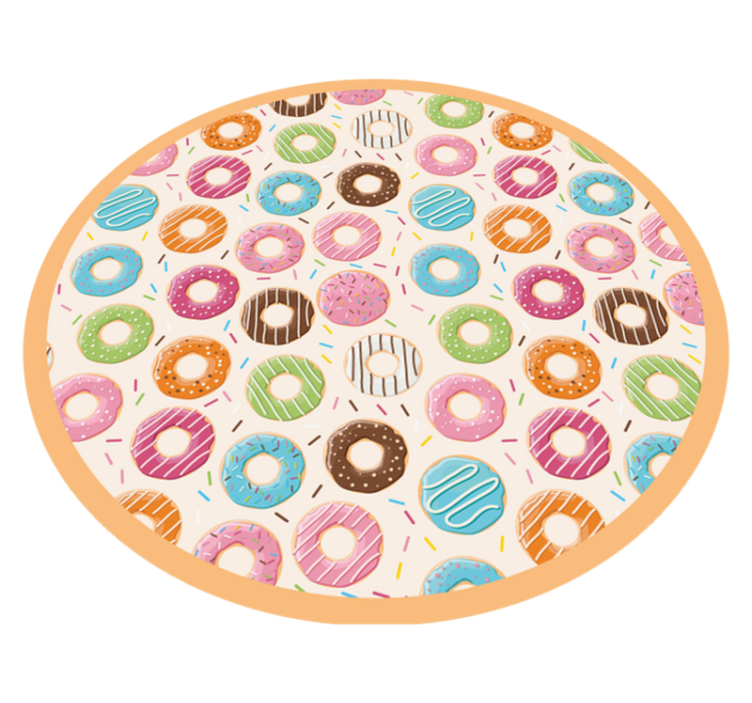 Tapete vinílico criança padrão de donut colorido - TenStickers