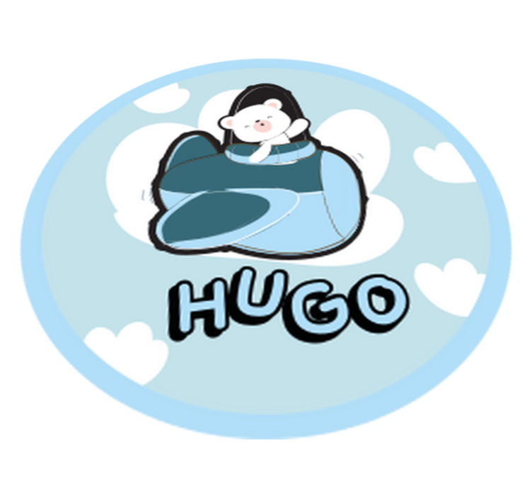 Bebê urso no plano de fundo azul tapete personalizado - TenStickers