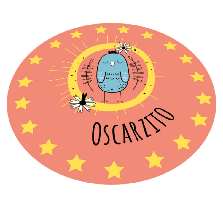 Coruja azul nórdica com tapete personalizado estrelas - TenStickers