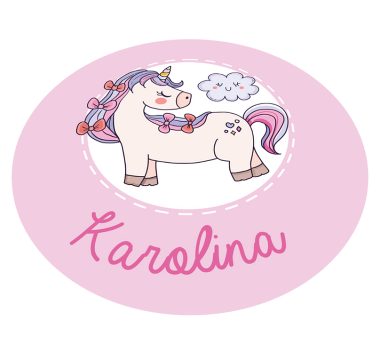 Tapete vinílico com nome de unicórnio - TenStickers