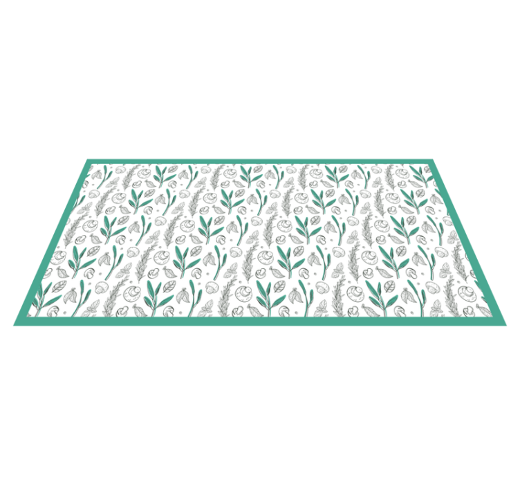 Cogumelos e folhas de piso de cozinha - TenStickers