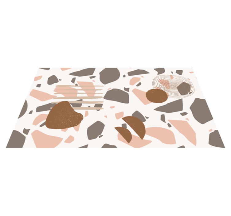 Terrazzo pastel com figuras tapete minimalista - TenStickers