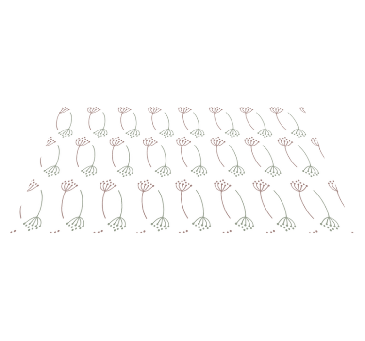 Tapete vinílico flores e plantas padrão de caule floral - TenStickers