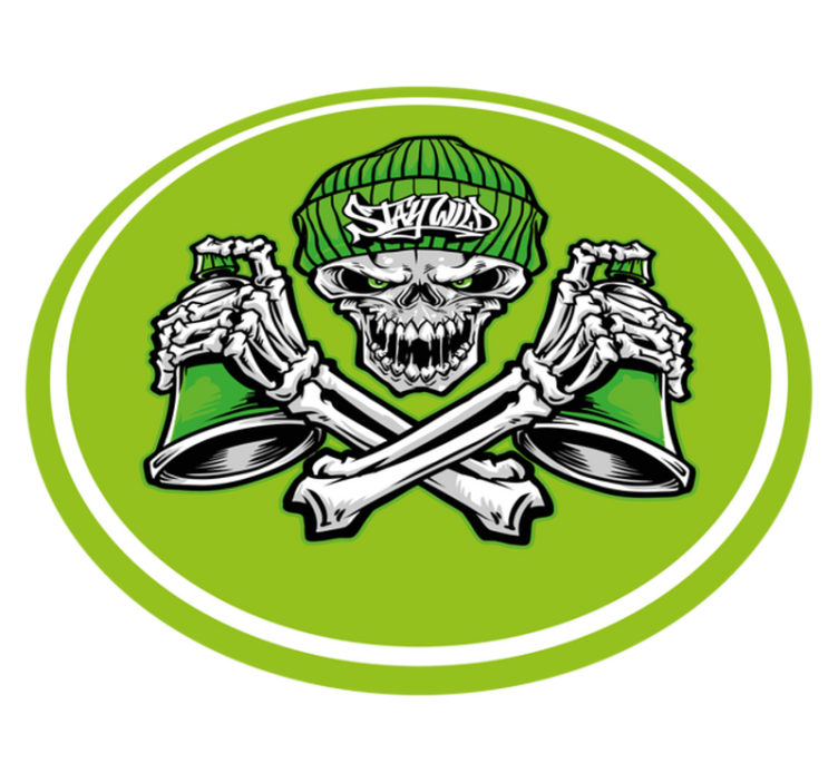 óculos de caveira verde grafite tapete moderno - TenStickers