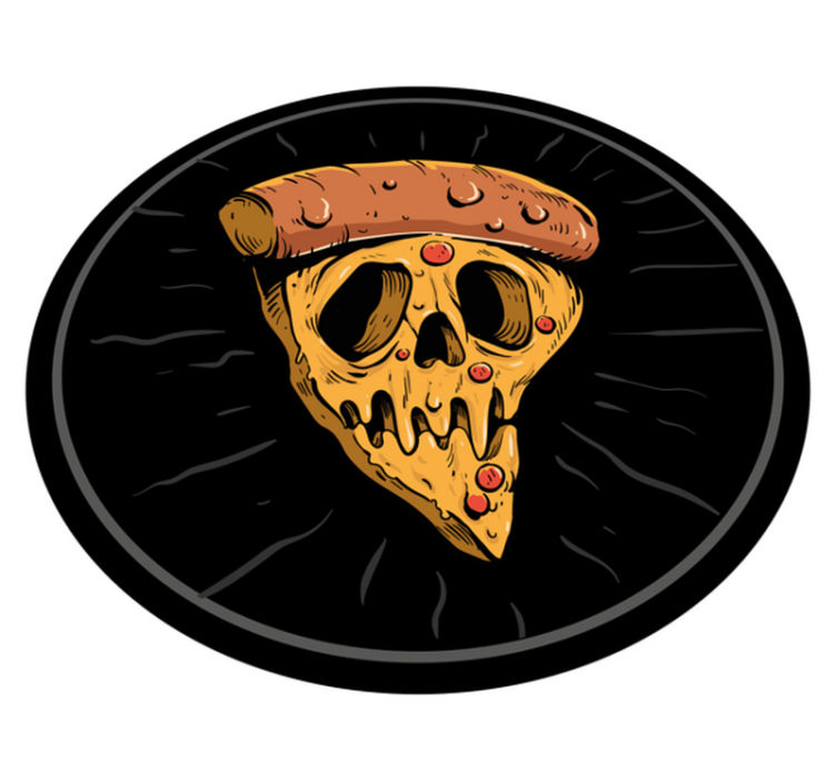 Tapete moderno em estilo de graffiti de caveira de pizza - TenStickers