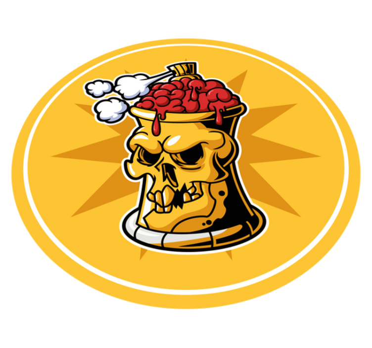 Tapete vinílico juvenil tigela de cérebro de caveira - TenStickers