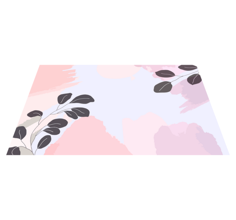 Manchas de aquarela com folhas tapete floral - TenStickers