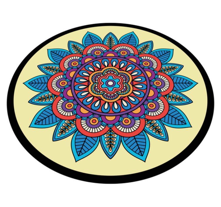 Tapete vinílico de mandala motivo circular colorido - TenStickers
