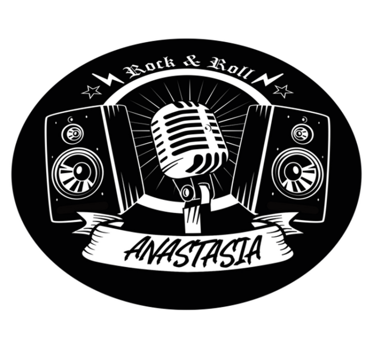 Tapete vinílico juvenil rock and roll com nome - TenStickers