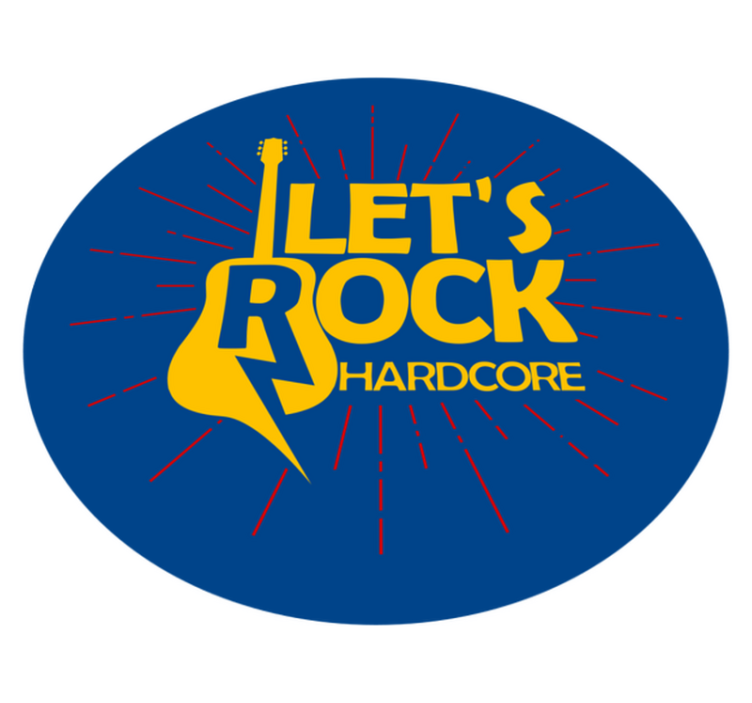 Guitarra rock e tapete de texto no quarto - TenStickers