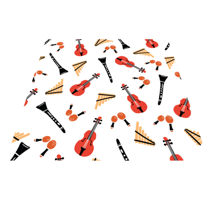 Tapete vinílico criança com motivos de instrumentos musicais - TenStickers