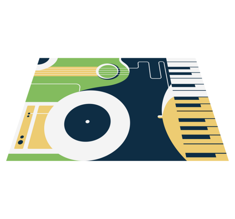 Tapete vinílico retangular motivo de instrumento musical - TenStickers