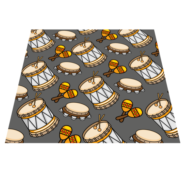 Tapete de vinil quadrado com motivos de percussão - TenStickers
