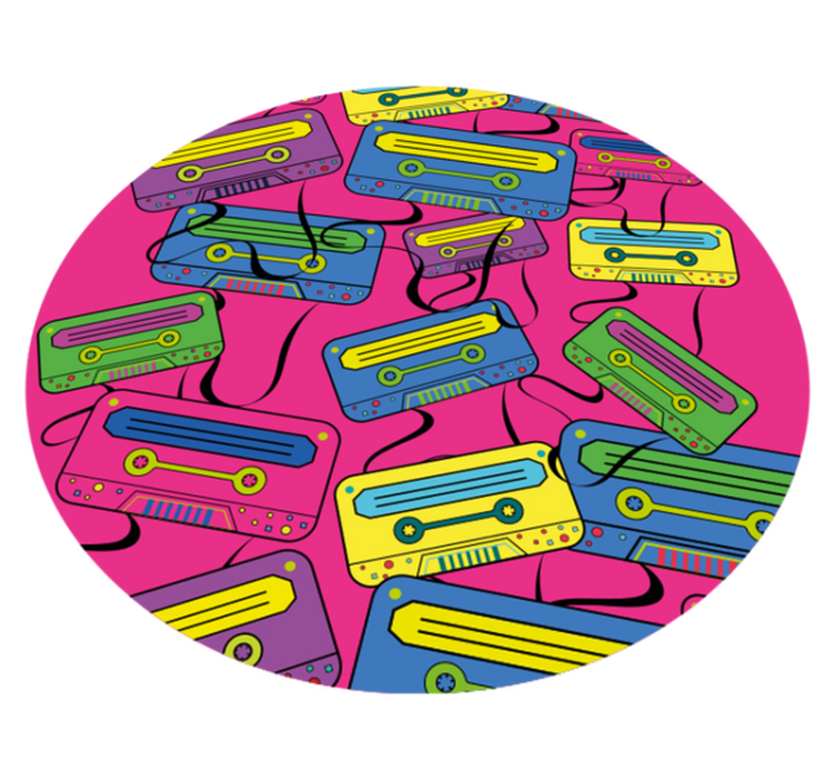 Tapete vinílico criança fitas cassete vivas - TenStickers
