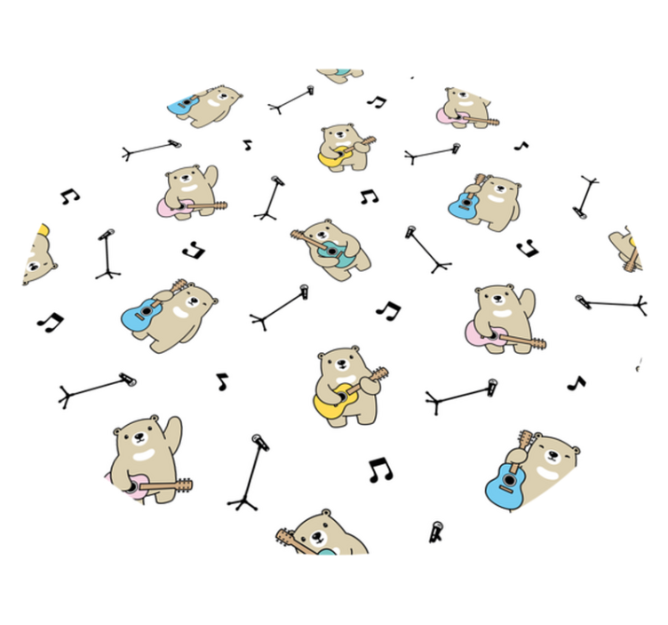 Tapete vinílico para bebés diversão musical de urso - TenStickers