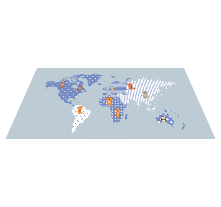 Tapete vinílico criança aventura no mapa mundial - TenStickers