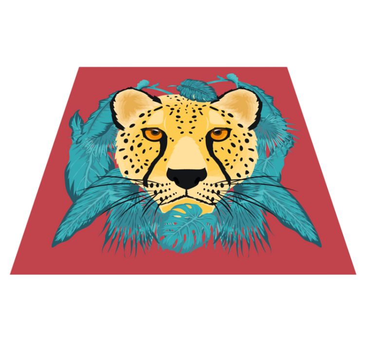 Tapete de animais gráficos de leopardo estilo oriental - TenStickers