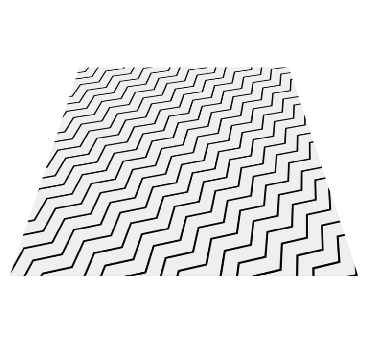 Zig zag preto fino em tapete de vinil bege - TenStickers