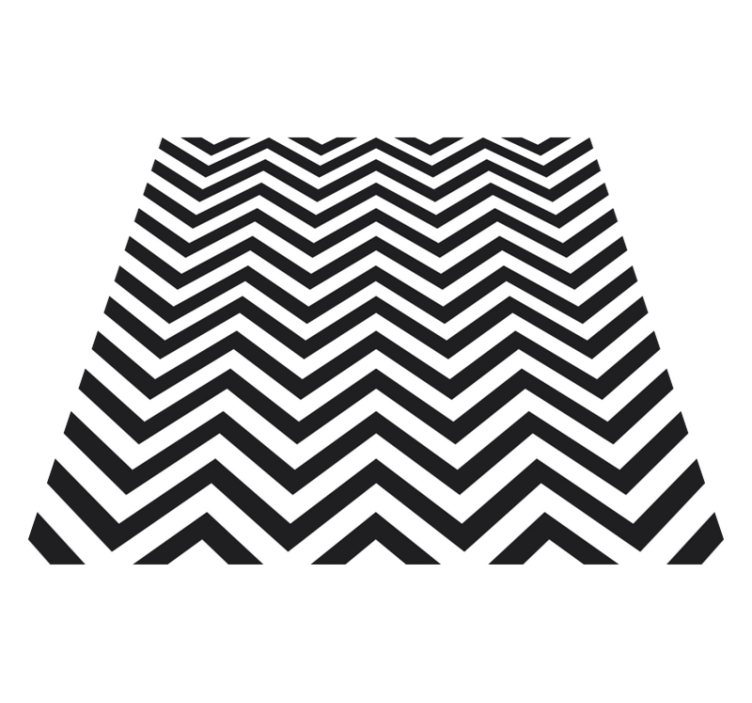 Tapete clássico de vinil preto branco zig zag quadrado - TenStickers